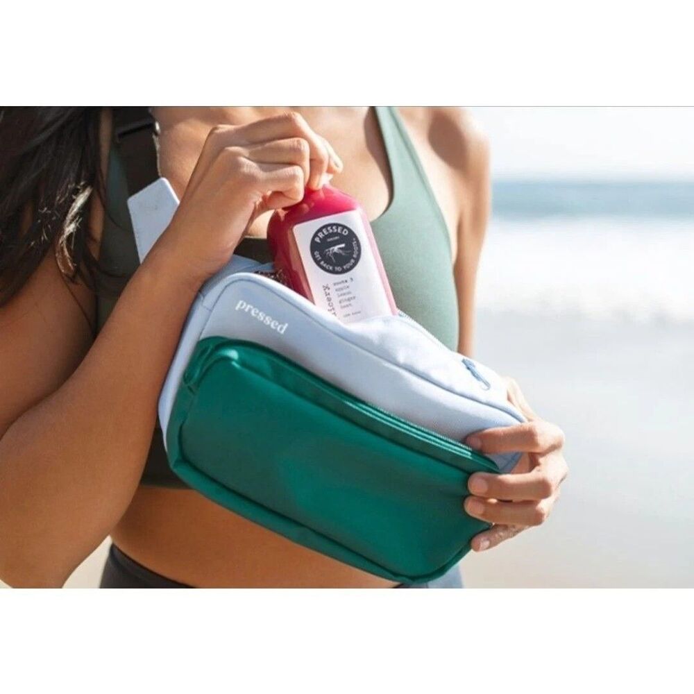 NEW - Limited Edition Pressed Juice Insulated Fanny Pack - Blue/Green - SEALED